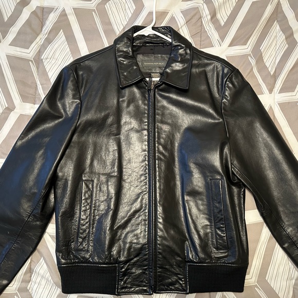 Banana Republic Medium Black Leather Jacket - Picture 4 of 4